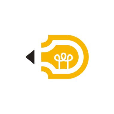 D Harfi Yaratıcı Lamba Logosu Şablonu