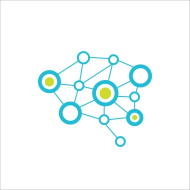 Beyin noktaları logo tasarım şablonu