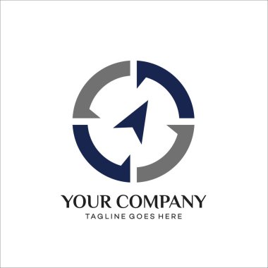 Rüzgar yönü logo tasarım şablonu