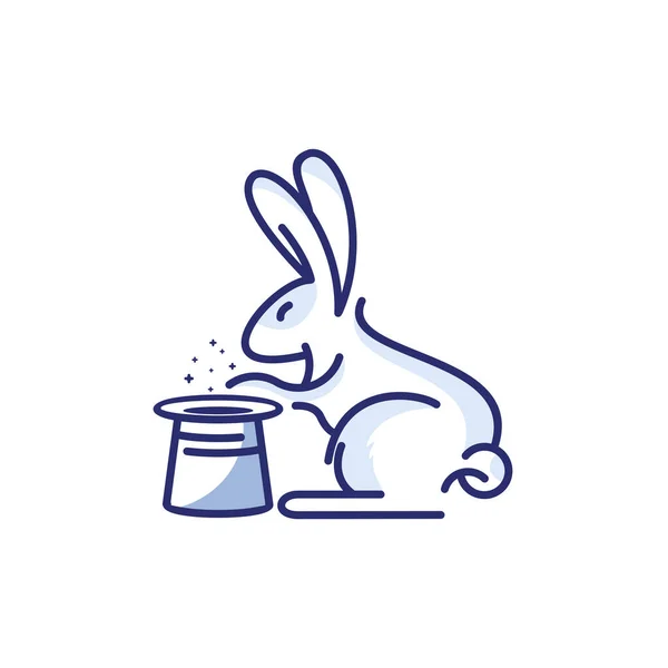 Волшебный Дизайн Логотипа Кролика — стоковый вектор