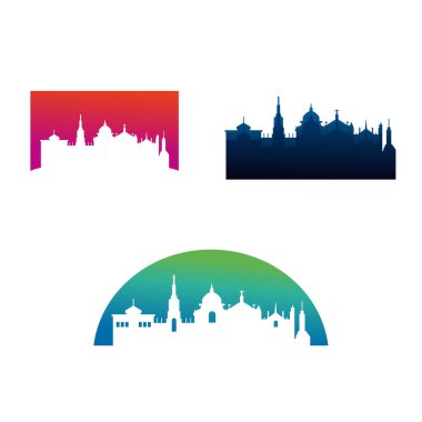 Oxford City Skyline Logo Vektör Şablonu beyaz arkaplan