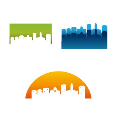 Beyaz arkaplanlı Hobart City Skyline Logo Vektör Şablonu