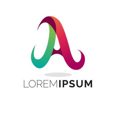 Beyaz arkaplana sahip renkli Soyut Şekil Logo Tasarım Şablonu