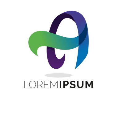 Beyaz arkaplana sahip renkli Soyut Şekil Logo Tasarım Şablonu