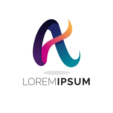 Beyaz arkaplana sahip renkli Soyut Şekil Logo Tasarım Şablonu