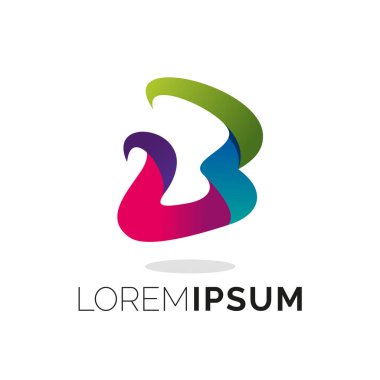 Beyaz arkaplana sahip renkli Soyut Şekil Logo Tasarım Şablonu