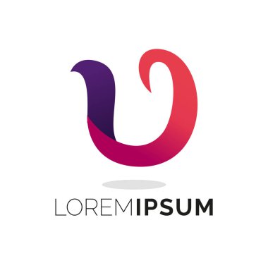 Beyaz arkaplana sahip renkli Soyut Şekil Logo Tasarım Şablonu