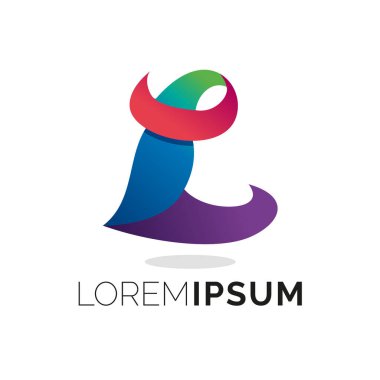 Beyaz arkaplana sahip renkli Soyut Şekil Logo Tasarım Şablonu