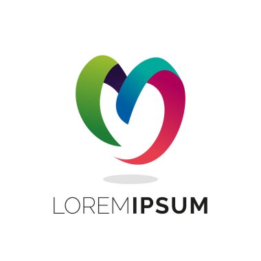 Beyaz arkaplana sahip renkli Soyut Şekil Logo Tasarım Şablonu