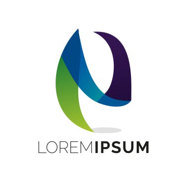 Beyaz arkaplana sahip renkli Soyut Şekil Logo Tasarım Şablonu