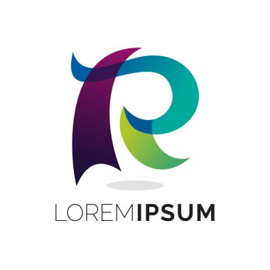 Beyaz arkaplana sahip renkli Soyut Şekil Logo Tasarım Şablonu