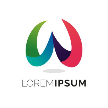Beyaz arkaplana sahip renkli Soyut Şekil Logo Tasarım Şablonu