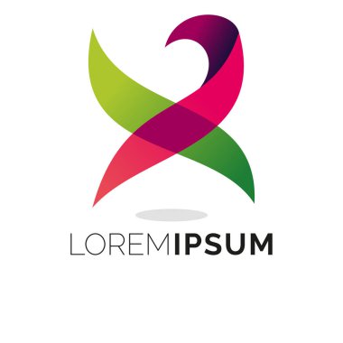 Beyaz arkaplana sahip renkli Soyut Şekil Logo Tasarım Şablonu