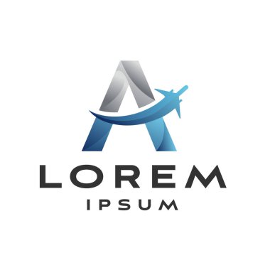 Soyut Harf A Seyahat Planı Logo Tasarım Şablonu beyaz arkaplan