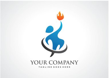 İnsanlar Logo Şablon Tasarım Vektörü, Amblem, Tasarım Konsepti, Yaratıcı Sembol, Simge, Simge