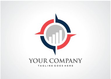 Pusula Finans Logosu Tasarım Vektörü, Amblem, Tasarım Konsepti, Yaratıcı Sembol, Simge Simgesi, Simge