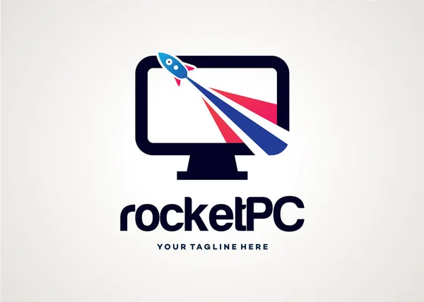 Rocket Logo Template Design Vector Emblema Concepto Diseño Símbolo Creativo — Vector de stock