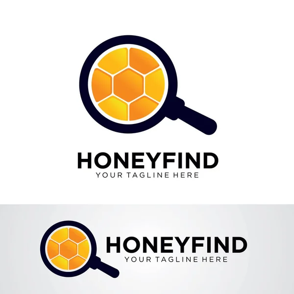 Honig Finden Logo Template Design Vektor Emblem Designkonzept Kreatives Symbol — Stockvektor