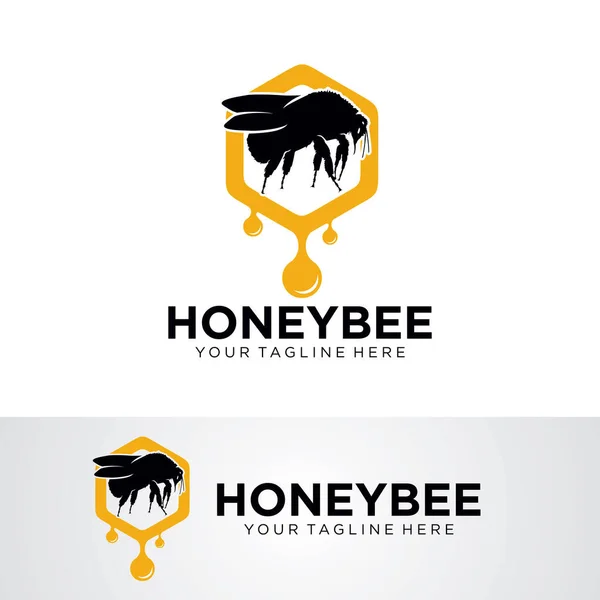 Honigbiene Logo Template Design Vektor Emblem Designkonzept Kreatives Symbol Symbol — Stockvektor