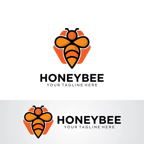 Honey Bee Logo Template Design Vector Emblem Design Concept Creative — Stock Vector