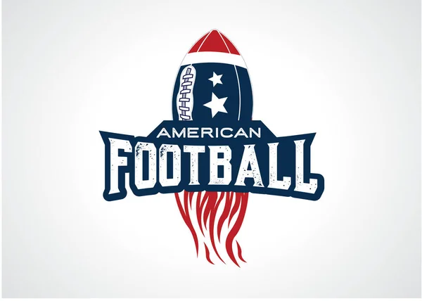 American Football Fire Logo Template Design Vector Emblem Design Concept — 스톡 벡터