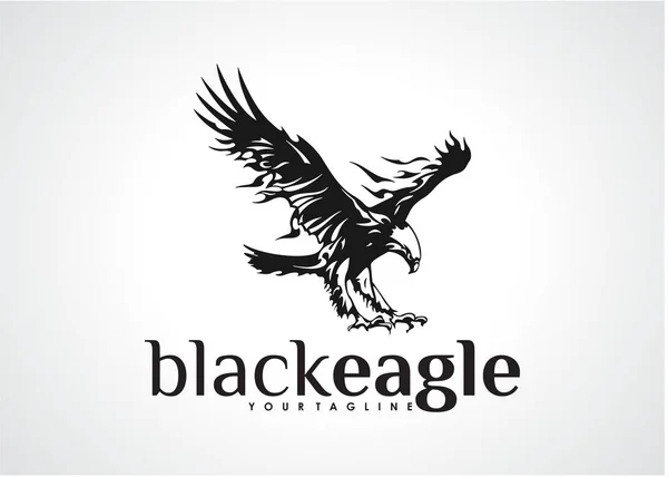 Kara Kartal Logo Şablon Tasarım Vektörü, Amblem, Tasarım Konsepti, Yaratıcı Sembol, Simge Simgesi, Simge