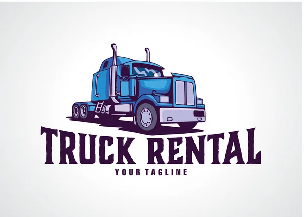 Truck Rental Logo Template Design Vector Emblem Design Concept Creative — стоковий вектор