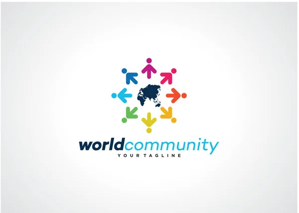 World Community Logo Template Design Vektor Emblem Designkonzept Kreatives Symbol — Stockvektor