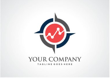 Finans Pusula Logosu Tasarım Vektörü, Amblem, Tasarım Konsepti, Yaratıcı Sembol, Simge Simgesi, Simge