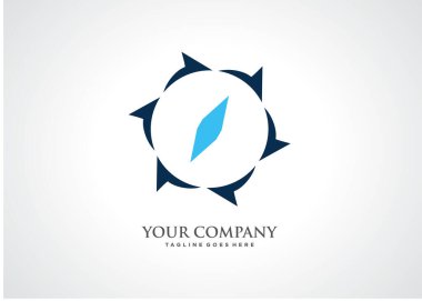 Pusula Logo Şablon Tasarım Vektörü, Amblem, Tasarım Konsepti, Yaratıcı Sembol, Simge Simgesi, Simge