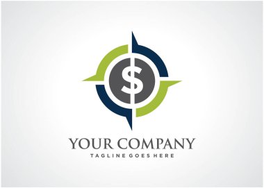 Dolar Pusula Logosu Tasarım Vektörü, Amblem, Tasarım Konsepti, Yaratıcı Sembol, Simge Simgesi, Simge