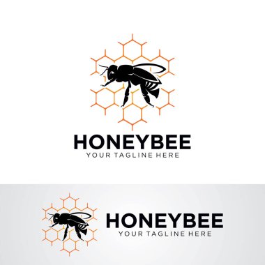 Bal arısı logo tasarım şablonu beyaz arkaplan