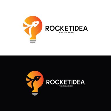 Roket Fikri Logosu Tasarımı Şablon Vektörü İllüstrasyonu