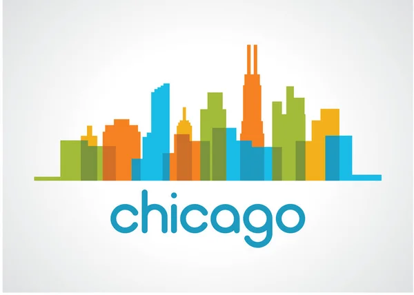 Chicago Skyline Logó Vektor — Stock Vector