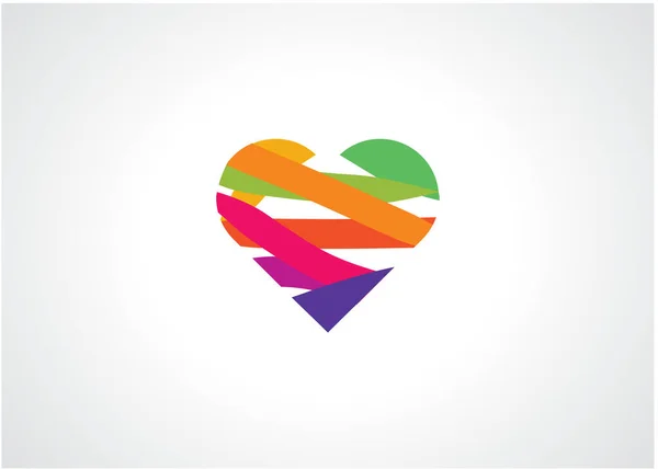 Kolorowe Logo Miłości Wektor Projektowania Godło Koncepcja Projektu Kreatywny Symbol — Wektor stockowy