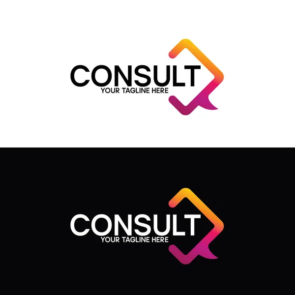 Business Consult Logo Design Template Vector Ilustração — Vetor de Stock