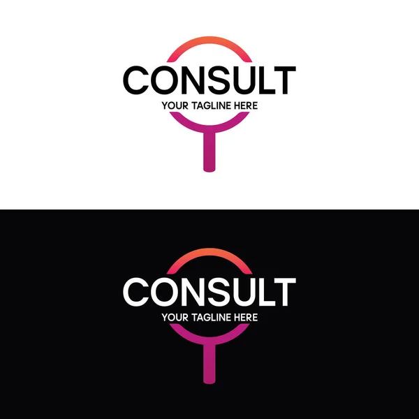 Business Consult Logo Design Template Vector Ilustração —  Vetores de Stock