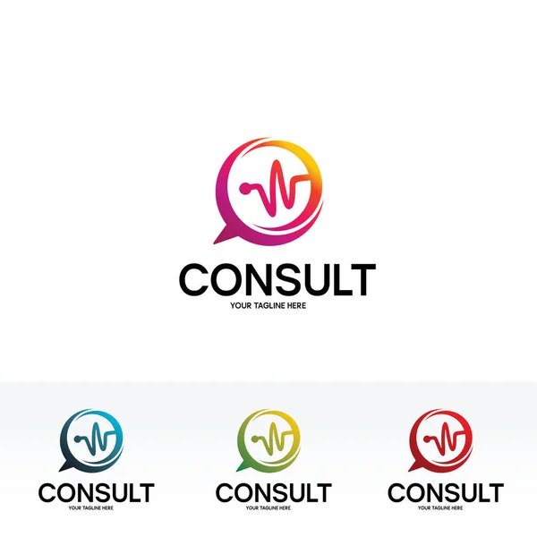 Pulse Consult Logo Design Template Vector Illustration — Stock Vector