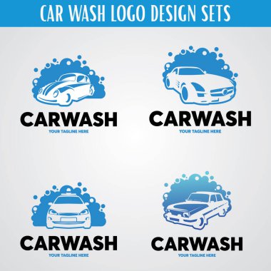 Oto Yıkama Logosu Tasarım Şablonu Beyaz arkaplan