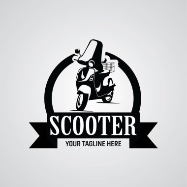 Scooter Rozet Logosu Beyaz arkaplanlı Şablon Tasarımı