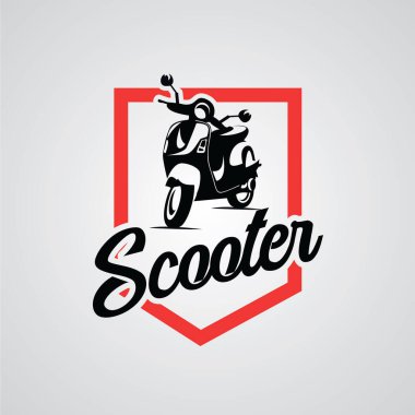 Scooter Rozet Logosu Beyaz arkaplanlı Şablon Tasarımı