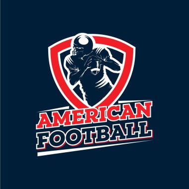 Beyaz arka planlı Amerikan Futbol Logosu Tasarım Şablonu