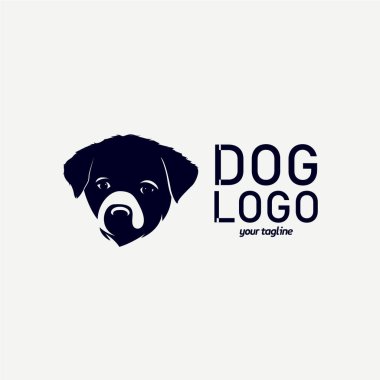 Beyaz Arkaplan ile Köpek Logosu Tasarım Şablonu