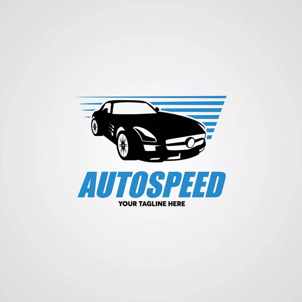 Αυτόματο Πρότυπο Σχεδιασμού Λογότυπου Αυτοκινήτου Ταχύτητας Λευκό Φόντο — Διανυσματικό Αρχείο