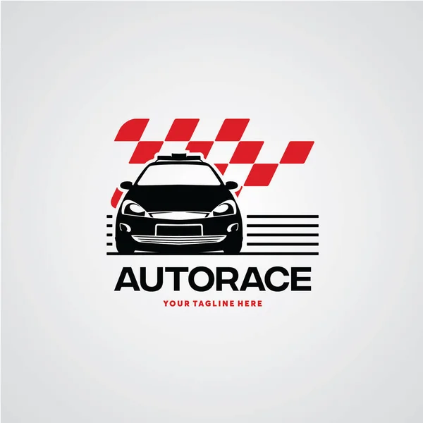 Auto Race Logo Ontwerp Template Met Witte Achtergrond — Stockvector