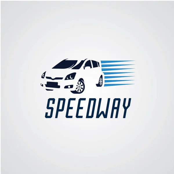 Speed Car Logo Design Šablona Bílým Pozadím — Stockový vektor
