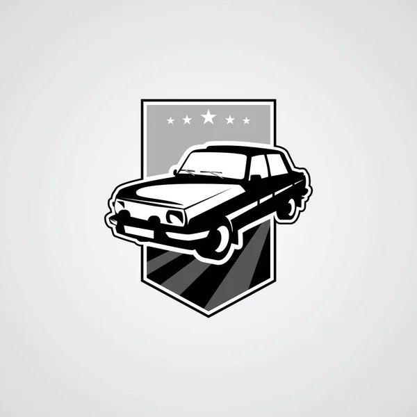 Plantilla Diseño Logotipo Emblema Coche Callejero Con Fondo Blanco — Archivo Imágenes Vectoriales