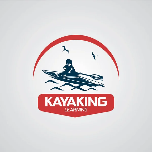 Plantilla Diseños Logotipo Canoa Kayak Con Fondo Blanco — Vector de stock