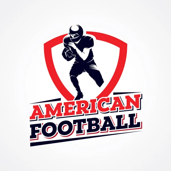 Beyaz Arka Planlı Amerikan Futbol Logosu Tasarım Şablonu — Stok Vektör