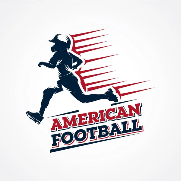 American Football Logo Design Template White Background — Stock Vector